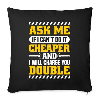 Flooring Flooring Installer Tiler Flooring - Sofa pillowcase 17,3'' x 17,3'' (45 x 45 cm) - black - Front