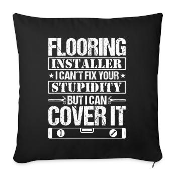 Flooring Flooring Installer Tiler Flooring - Sofa pillowcase 17,3'' x 17,3'' (45 x 45 cm) - black - Front