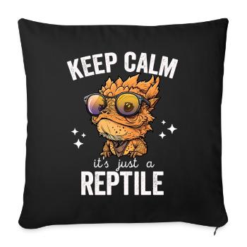 Calm Reptile Cute Bearded Dragon Bartagame Lizard - Sofakissenbezug 45 x 45 cm - Schwarz - Vorne