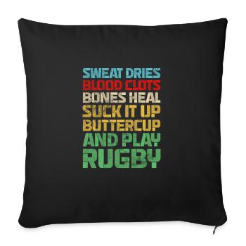 Club de rugby Équipe de rugby Football Sports Cadeau - Housse de coussin décorative 45 x 45 cm - noir - Devant
