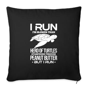 Run - Sofa pillowcase 17,3'' x 17,3'' (45 x 45 cm) - black - Front
