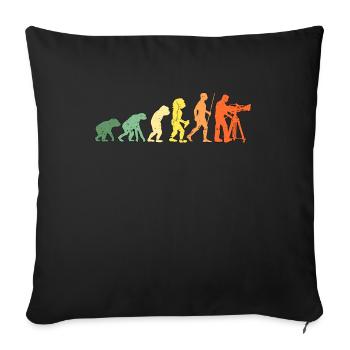 Caméraman Evolution Rétro Video Producteur - Housse de coussin décorative 45 x 45 cm - noir - Devant