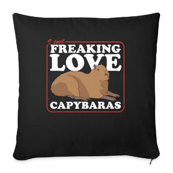 Capybara Capybara Capybaras Gift - Sofa pillowcase 17,3'' x 17,3'' (45 x 45 cm) - black - Front
