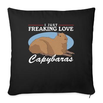 Capybara Capybara Capybaras Gift - Sofa pillowcase 17,3'' x 17,3'' (45 x 45 cm) - black - Front