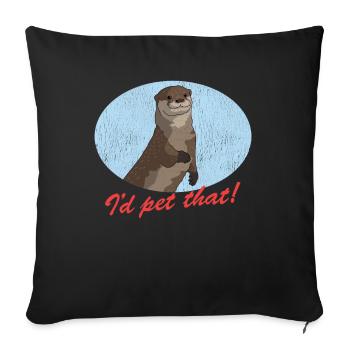 Loutre de mer Loutre Cadeau de loutre - Housse de coussin décorative 45 x 45 cm - noir - Devant