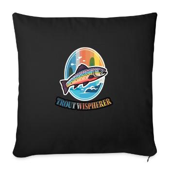 Vintage Rainbow Trout Whisperer - Gear for Fly - Sofakissenbezug 45 x 45 cm - Schwarz - Vorne