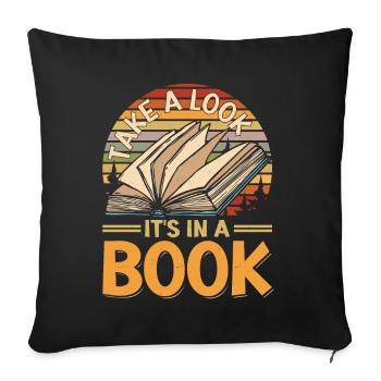 Jetez un coup d’œil c’est dans un livre - Housse de coussin décorative 45 x 45 cm - noir - Devant