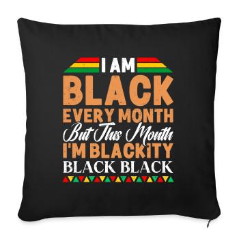 Chaque mois Histoire des Noirs - Housse de coussin décorative 45 x 45 cm - noir - Devant