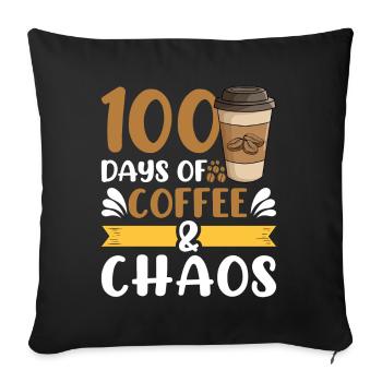 100 jours de café - Housse de coussin décorative 45 x 45 cm - noir - Devant
