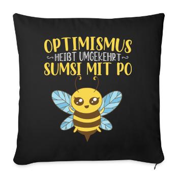Optimismus Sumsi mit Po - Sofakissenbezug 45 x 45 cm - Schwarz - Vorne