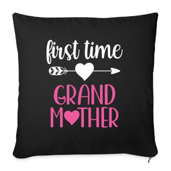 First Time Grandmother Cute Grandparents First Time - Sofa pillowcase 17,3'' x 17,3'' (45 x 45 cm) - black - Front