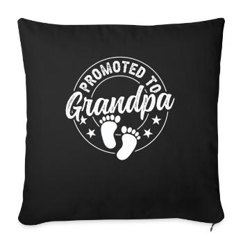 Promoted to grandfather sweet grandparents first time - Sofa pillowcase 17,3'' x 17,3'' (45 x 45 cm) - black - Front