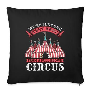 Clown de cirque Nous ne sommes qu’à une tente Clown de comédie - Housse de coussin décorative 45 x 45 cm - noir - Devant