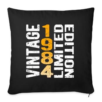 Vintage 1984 limited edition vintage year of birth - Sofa pillowcase 17,3'' x 17,3'' (45 x 45 cm) - black - Front
