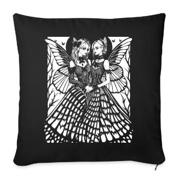 Punkrock Fan Skull mit Mohawk Crazy Antisocial P - Sofakissenbezug 45 x 45 cm - Schwarz - Vorne