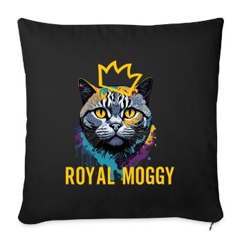 Splash Art Royal Britisches Moggy Expression Design - Sofakissenbezug 45 x 45 cm - Schwarz - Vorne