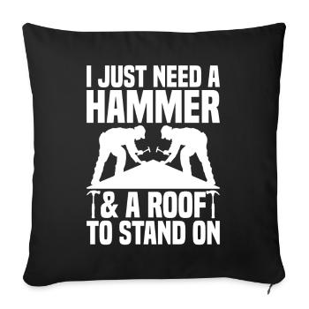 Roofer Roofing Roof Tiler - Sofa pillowcase 17,3'' x 17,3'' (45 x 45 cm) - black - Front