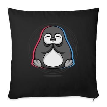 Namaste Penguin Mandala Lotus Meditation Penguin - Sofa pillowcase 17,3'' x 17,3'' (45 x 45 cm) - black - Front