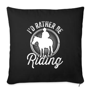 Je préfère monter cavalier - Housse de coussin décorative 45 x 45 cm - noir - Devant