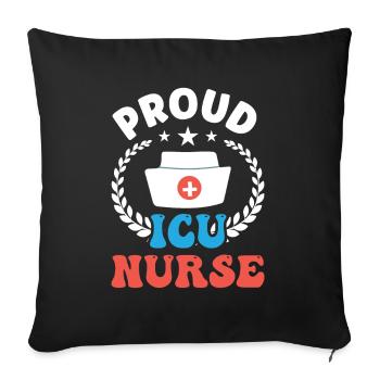 Proud Intensive Care Nurse - Sofa pillowcase 17,3'' x 17,3'' (45 x 45 cm) - black - Front