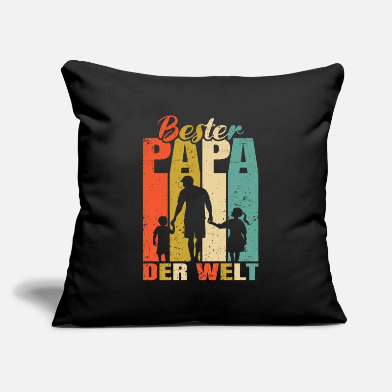 Bester Papa der Welt 2 Kinder Ehemann Papa Sofakissenbezug 45 x 45 cm