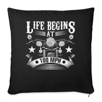 La vie commence à 100 MPH - Housse de coussin décorative 45 x 45 cm - noir - Devant