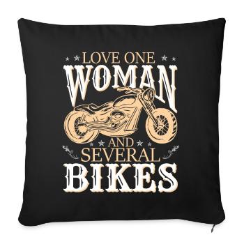 Motard motard disant motocycliste - Housse de coussin décorative 45 x 45 cm - noir - Devant