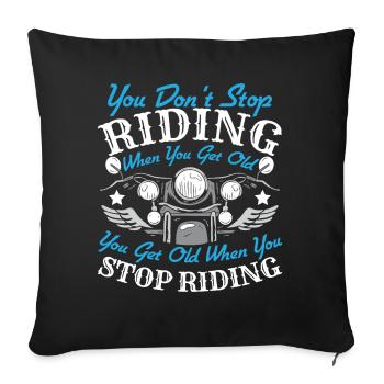 Motocycliste Moto Motard Motard - Housse de coussin décorative 45 x 45 cm - noir - Devant