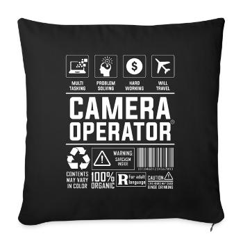 Cadreur Producteur vidéo Cinéaste Caméraman - Housse de coussin décorative 45 x 45 cm - noir - Devant