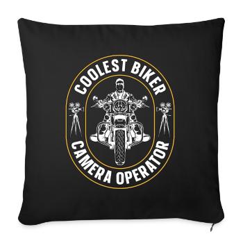 Caméraman Coolest Biker Camera Maker - Housse de coussin décorative 45 x 45 cm - noir - Devant