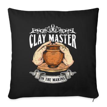 Master potters in the making - Pottery ceramics - Sofa pillowcase 17,3'' x 17,3'' (45 x 45 cm) - black - Front