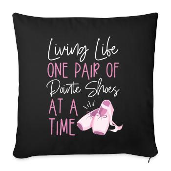 Ballet Dancer Dance Girl Ballerina - Sofa pillowcase 17,3'' x 17,3'' (45 x 45 cm) - black - Front