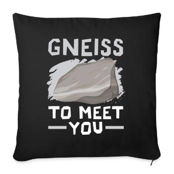 Gneiss to get to know Geology Stone collecting - Sofa pillowcase 17,3'' x 17,3'' (45 x 45 cm) - black - Front