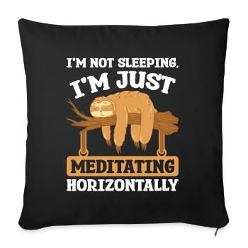 Méditation du sommeil horizontalement Paresseux - Housse de coussin décorative 45 x 45 cm - noir - Devant