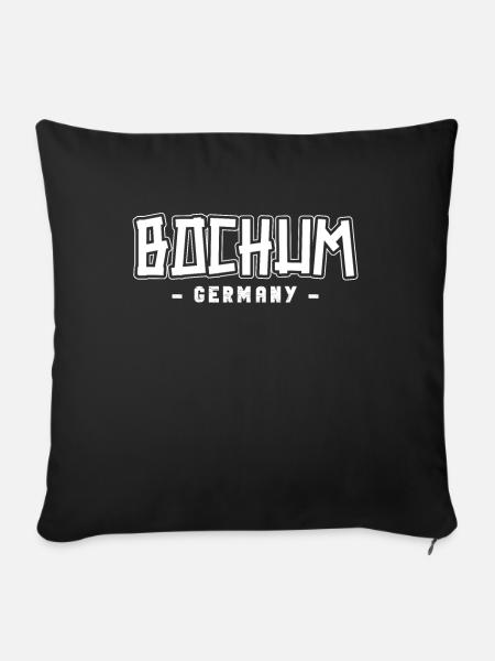 Bochumerin Bochumer Bochum - Sofakissenbezug 45 x 45 cm - Schwarz