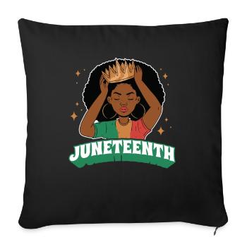 Juneteenth 1865 Afro-Américain noir Afrika - Housse de coussin décorative 45 x 45 cm - noir - Devant