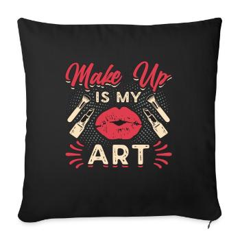 Makeup Artist Make Up Is My Art Loves Cosmetics - Sofakissenbezug 45 x 45 cm - Schwarz - Vorne