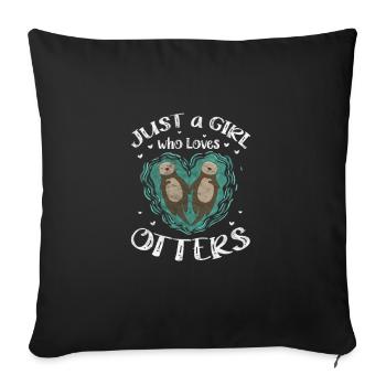 Loutre - Housse de coussin décorative 45 x 45 cm - noir - Devant