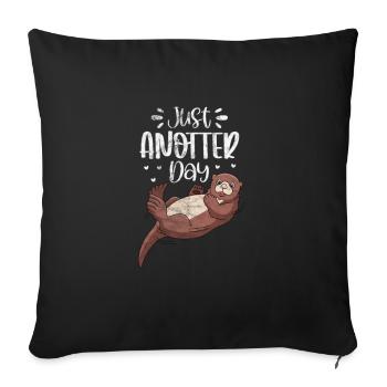 Loutre - Housse de coussin décorative 45 x 45 cm - noir - Devant