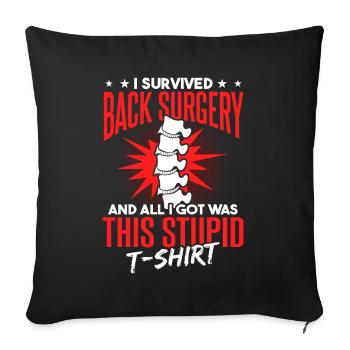 Chirurgie du dos Drôle de cadeau de récupération - Housse de coussin décorative 45 x 45 cm - noir - Devant