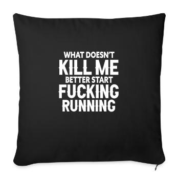 Run - Sofa pillowcase 17,3'' x 17,3'' (45 x 45 cm) - black - Front