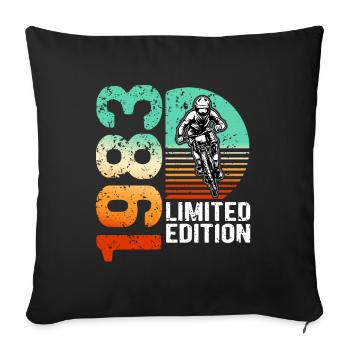 1983 Édition limitée VTT Bike Bike Bike - Housse de coussin décorative 45 x 45 cm - noir - Devant