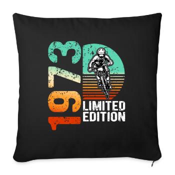 1973 Édition limitée VTT Bike Bike Bike - Housse de coussin décorative 45 x 45 cm - noir - Devant