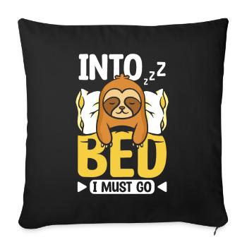 Dans mon lit, je dois aller Paresseux - Housse de coussin décorative 45 x 45 cm - noir - Devant