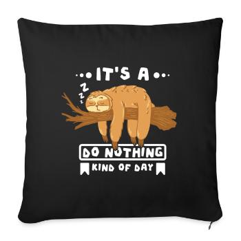 C’est une journée à ne rien faire Paresseux - Housse de coussin décorative 45 x 45 cm - noir - Devant