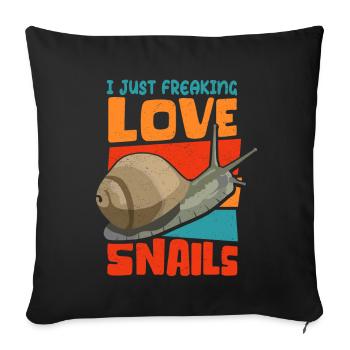 Snails Funny Snail Gift - Sofa pillowcase 17,3'' x 17,3'' (45 x 45 cm) - black - Front