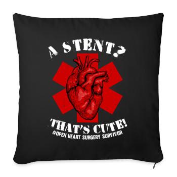 Transplantation cardiaque Chirurgie cardiaque Chirurgie cardiaque Chirurgie cardiaque Bypass - Housse de coussin décorative 45 x 45 cm - noir - Devant