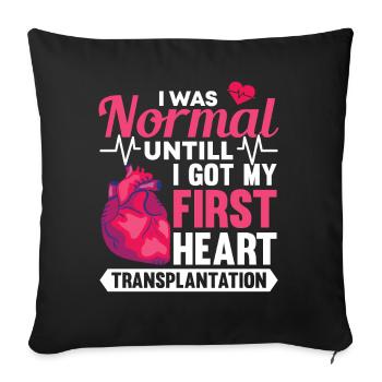 Transplantation cardiaque Chirurgie cardiaque Chirurgie cardiaque Chirurgie cardiaque Bypass - Housse de coussin décorative 45 x 45 cm - noir - Devant