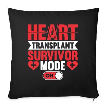 Transplantation cardiaque Chirurgie cardiaque Chirurgie cardiaque Chirurgie cardiaque Bypass - Housse de coussin décorative 45 x 45 cm - noir - Devant