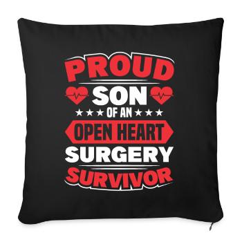 Transplantation cardiaque Chirurgie cardiaque Chirurgie cardiaque Chirurgie cardiaque Bypass - Housse de coussin décorative 45 x 45 cm - noir - Devant